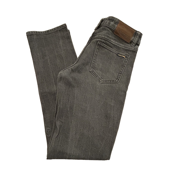 Volcom Boys Vorta Slim Straight Fit Denim Jeans - Gray Size 28 - Picture 2 of 14